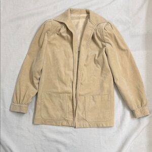Vintage Women's Tan Leather Suede Jacket Medium